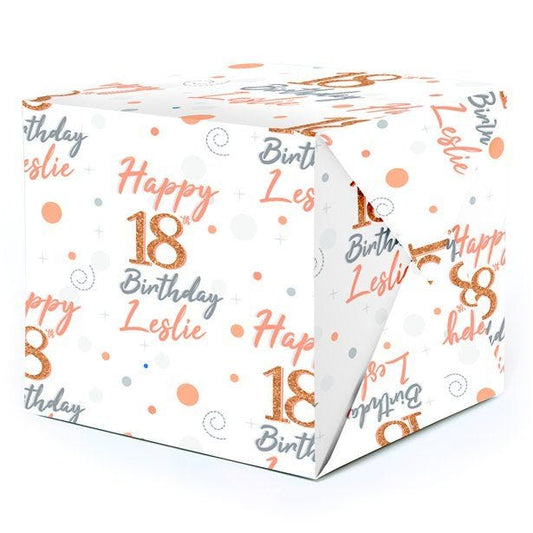18th Sparkling Fizz Personalised Wrapping Paper - 62 x 100cm Sheet