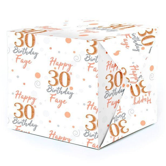 30th Sparkling Fizz Personalised Wrapping Paper - 62 x 100cm Sheet