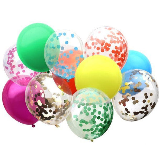 Confetti & Solid Mix Rainbow Latex Balloons - 12" (12pk)