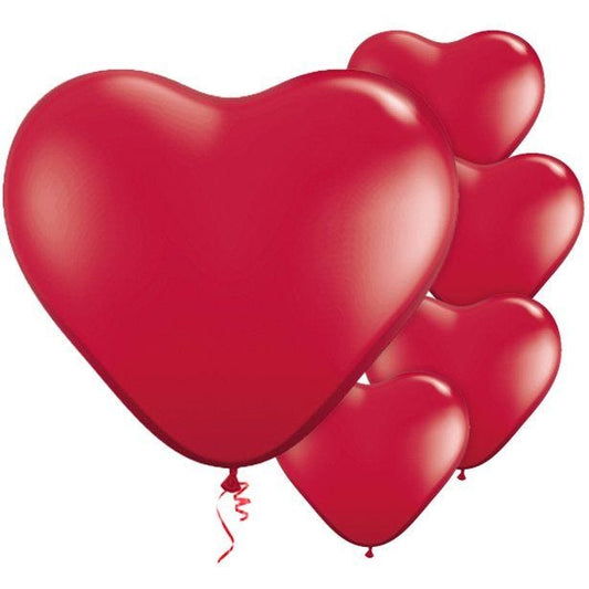 Ruby Red Heart Balloons - 11" Latex (100pk)