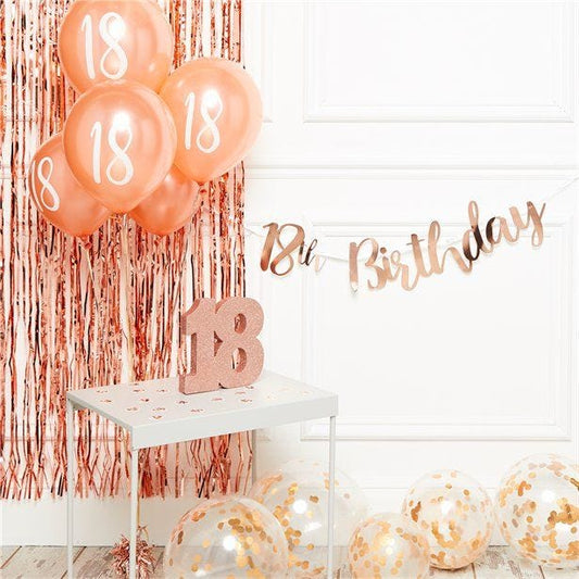 18th Birthday Rose Gold Decoration Kit - Deluxe