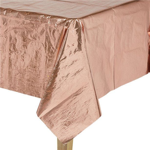 Rose Gold Metallic Paper Table Cover - 1.8m x 1.2m