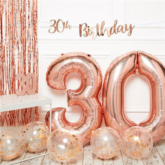 30th Birthday Rose Gold Decoration Kit - Premium
