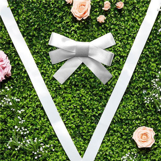 White Wedding Car Ribbon & Bows Kit - 9m