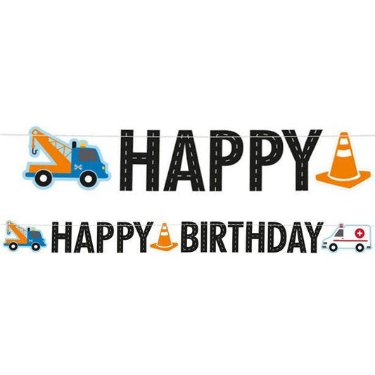 On the Road 'Happy Birthday' Paper Letter Banner - 1.8m