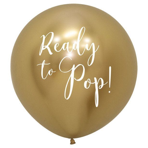 Ready To Pop Gold Giant Balloon - 24" Latex