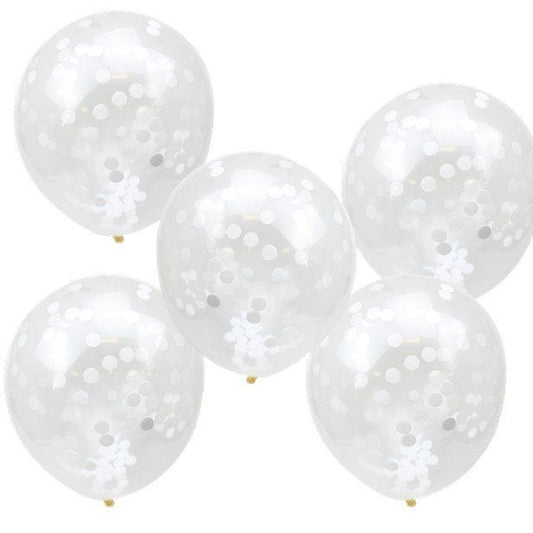 Rustic Country White Confetti Latex Balloons - 12" (5pk)