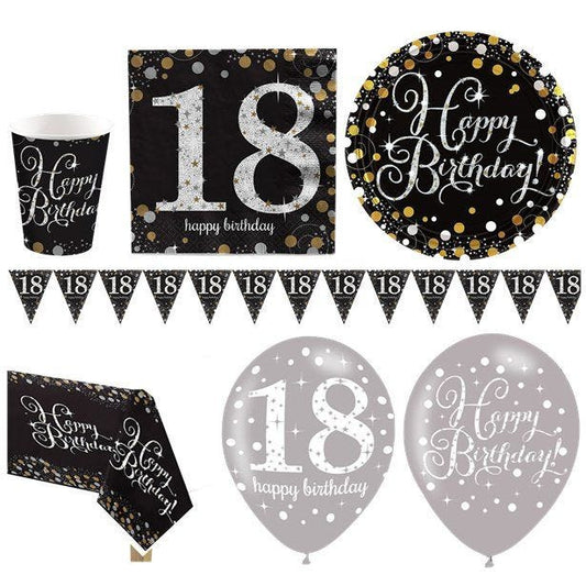 Sparkling Celebration 18th Birthday - Deluxe Party Pack for 16