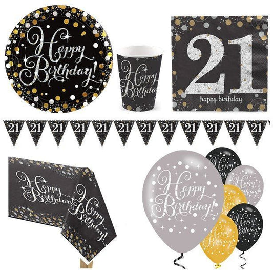 Sparkling Celebration 21st Birthday - Deluxe Party Pack For 8