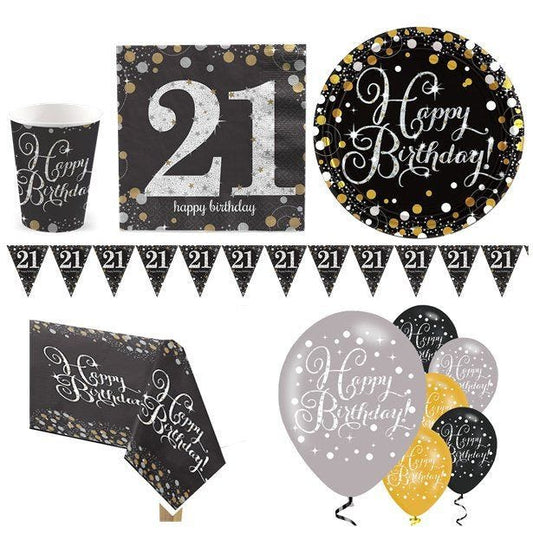 Sparkling Celebration 21st Birthday - Deluxe Party Pack for 16
