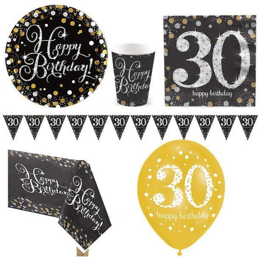 Sparkling Celebration 30th Birthday - Deluxe Party Pack For 8