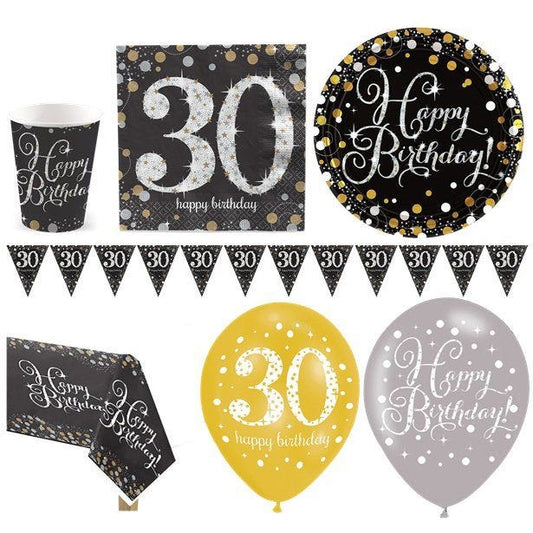 Sparkling Celebration 30th Birthday - Deluxe Party Pack for 16