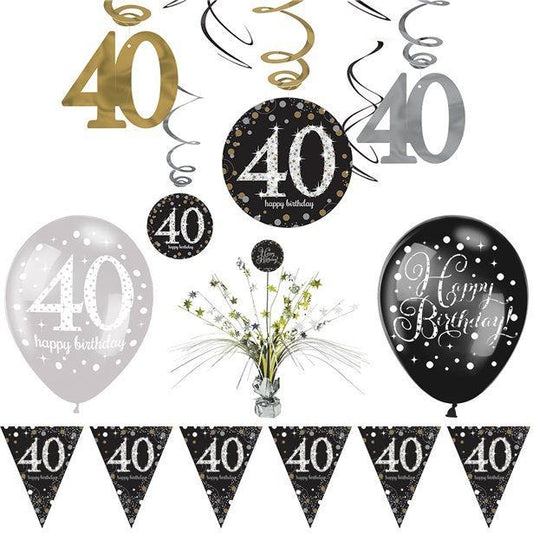 Sparkling Celebration 40th Decoration Kit - Deluxe