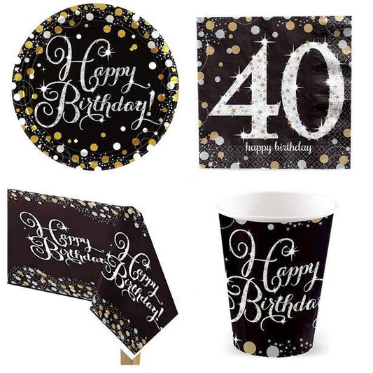 Sparkling Celebration 40th Birthday - Value Party Pack For 8
