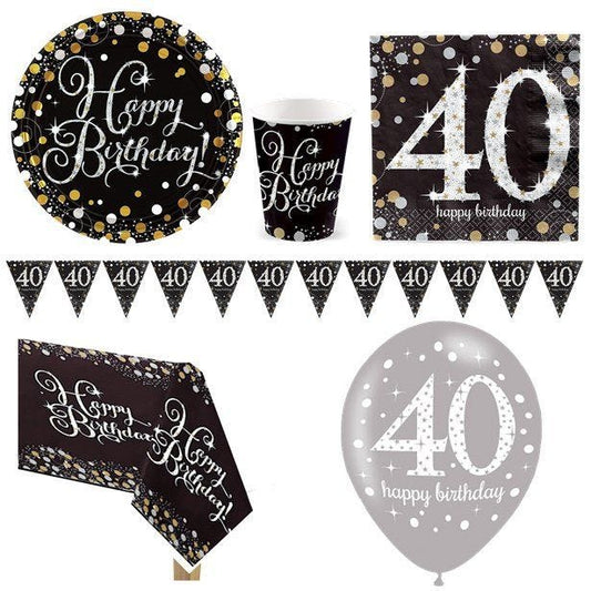 Sparkling Celebration 40th Birthday - Deluxe Party Pack For 8