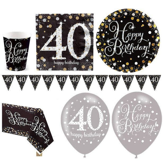 Sparkling Celebration 40th Birthday - Deluxe Party Pack for 16