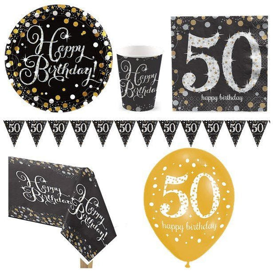 Sparkling Celebration 50th Birthday - Deluxe Party Pack For 8