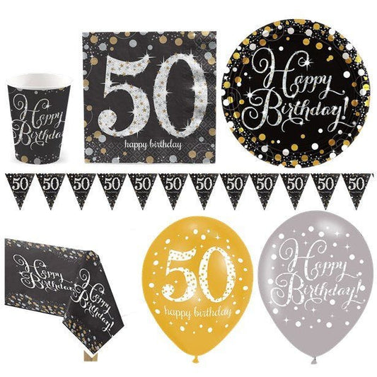 Sparkling Celebration 50th Birthday - Deluxe Party Pack for 16