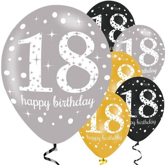 Sparkling Celebration 18th Birthday Balloons - 11" Latex (6pk)