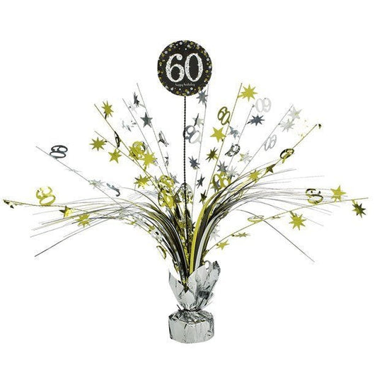 Sparkling Celebration 60th Foil Table Centrepiece - 33cm