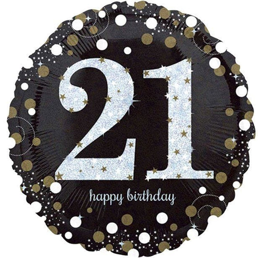 Sparkling Celebration 21st Birthday Balloon - 18" Foil