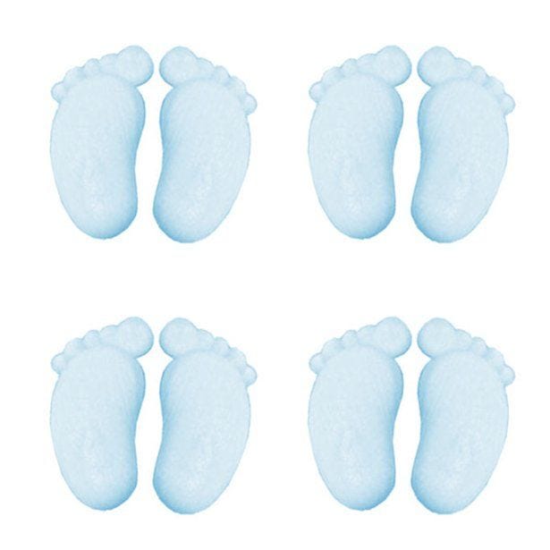 Blue Baby Feet Sugar Cake Toppers (4 pairs)