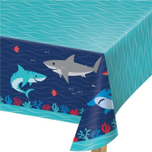 Shark Party Paper Table Cover - 1.37m x 2.59m