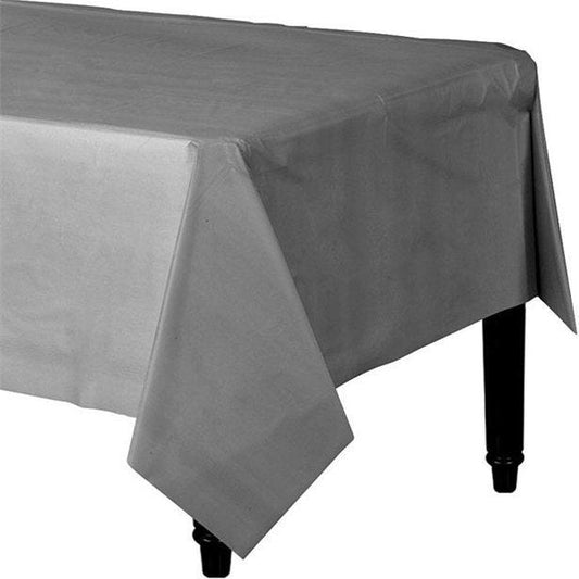 Silver Plastic Table Cover - 1.4m x 2.8m