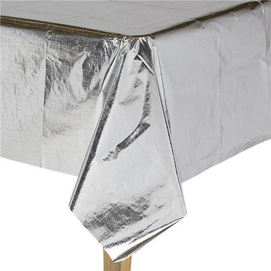 Silver Metallic Paper Table Cover - 1.8m x 1.2m