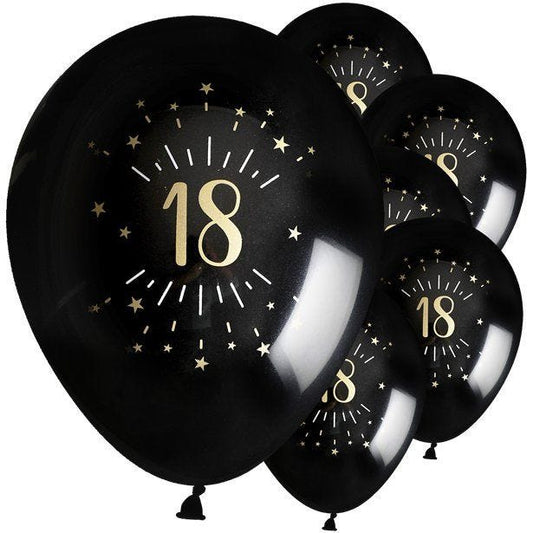 Sparkling Gold 18th Balloon - 11" Latex (6pk)