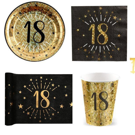 Sparkling Gold 18th Birthday Value Party Pack for 10