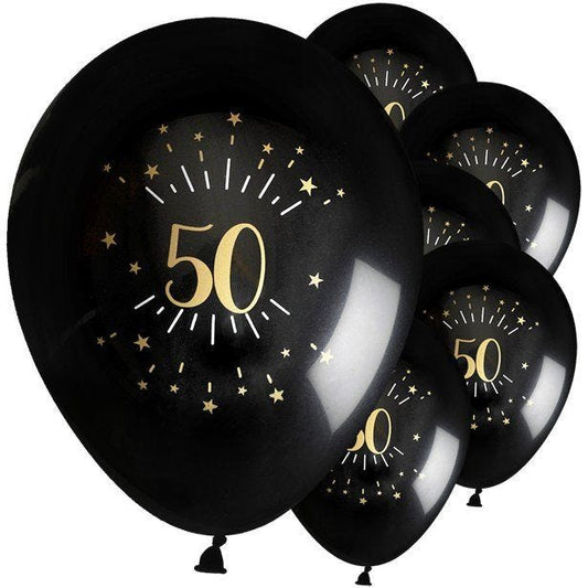 Sparkling Gold 50th Balloon - 11" Latex (6pk)