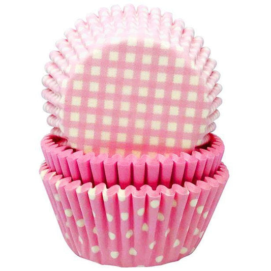 Light Pink Patterned Cupcake Cases - 5cm (75pk)