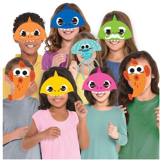 Baby Shark Assorted Paper Party Masks (8pk)