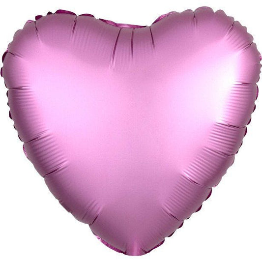 Flamingo Satin Luxe Heart Foil Balloon - 18" Unpackaged