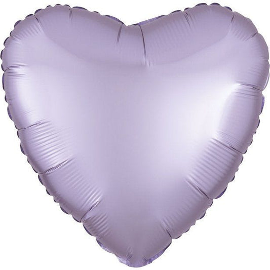 Pastel Lilac Heart Satin Luxe Balloon - 18'' Foil - unpackaged