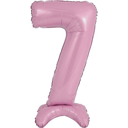 Number 7 Standing Pastel Pink Balloon - 25" Foil