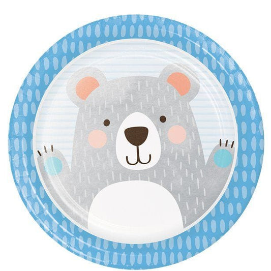 Birthday Bear Paper Plates - 22cm (8pk)