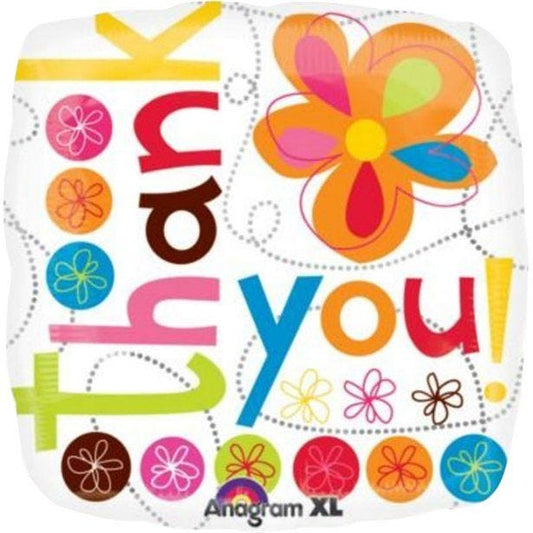 Thank You Colourful Flowers Balloon - 18" Foil