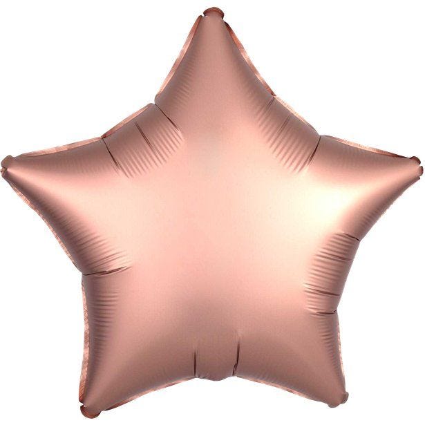 Rose Copper Satin Luxe Star Foil Balloon - 18"