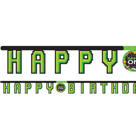 Game On 'Happy Birthday' Paper Banner - 2.18m