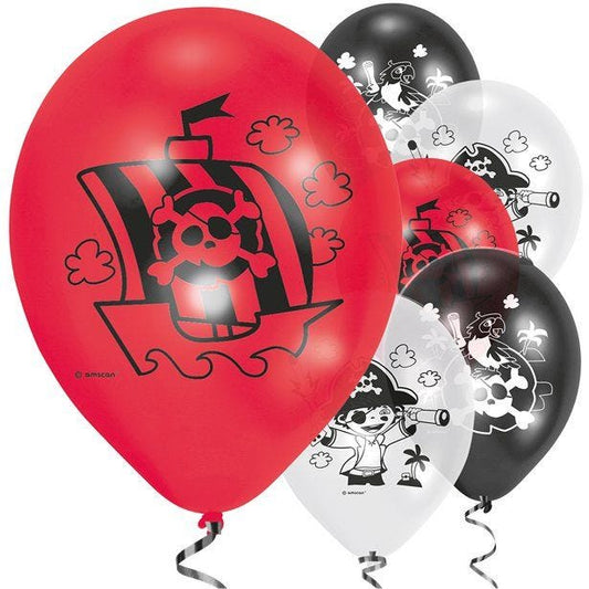 Captain Pirate Balloons - 9" Latex (6pk)