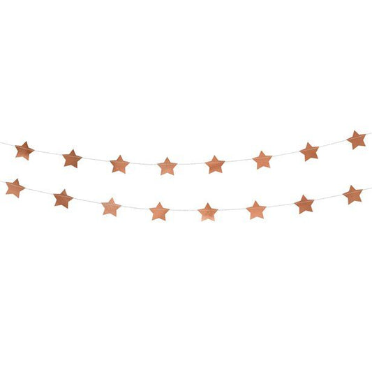 Rose Gold Star Foil Garland - 3.6m
