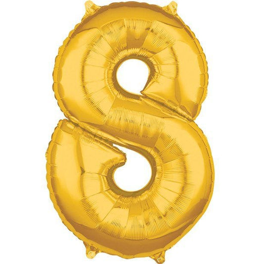 Gold Number 8 Balloon - 26" Foil