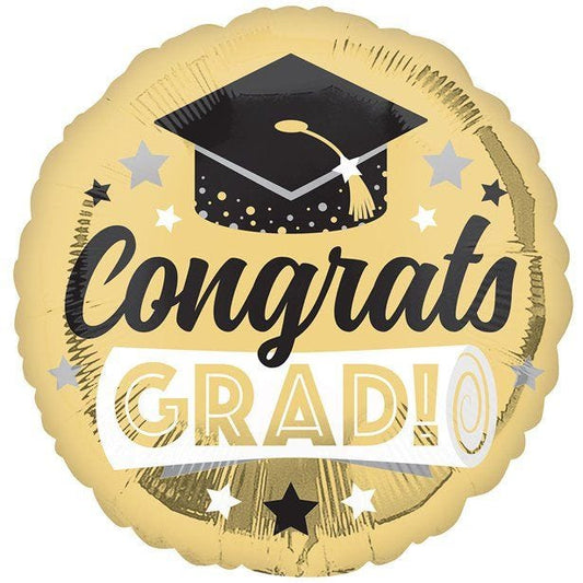 Congrats Grad Gold Balloon - 18" Foil