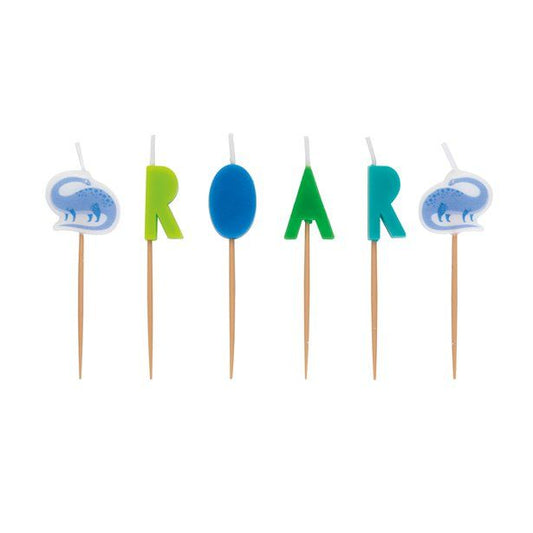 Dino-Roar Party Birthday Pick Candles (6pk)