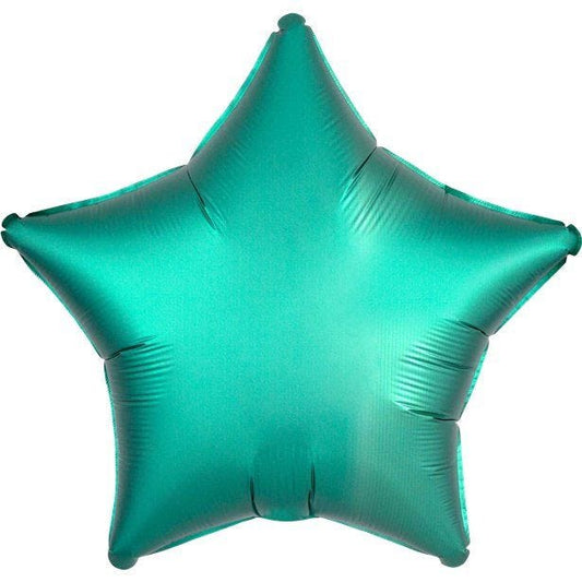 Jade Green Satin Luxe Star Foil Balloon - 18" unpackaged