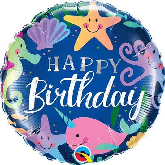 Happy Birthday Under The Sea Balloon - 18" Foil