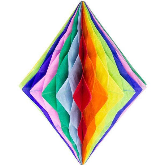 Rainbow Honeycomb Diamond Decoration - 30cm
