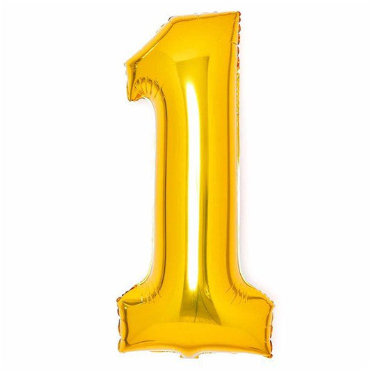 Number 1 Gold Foil Balloon - 34"